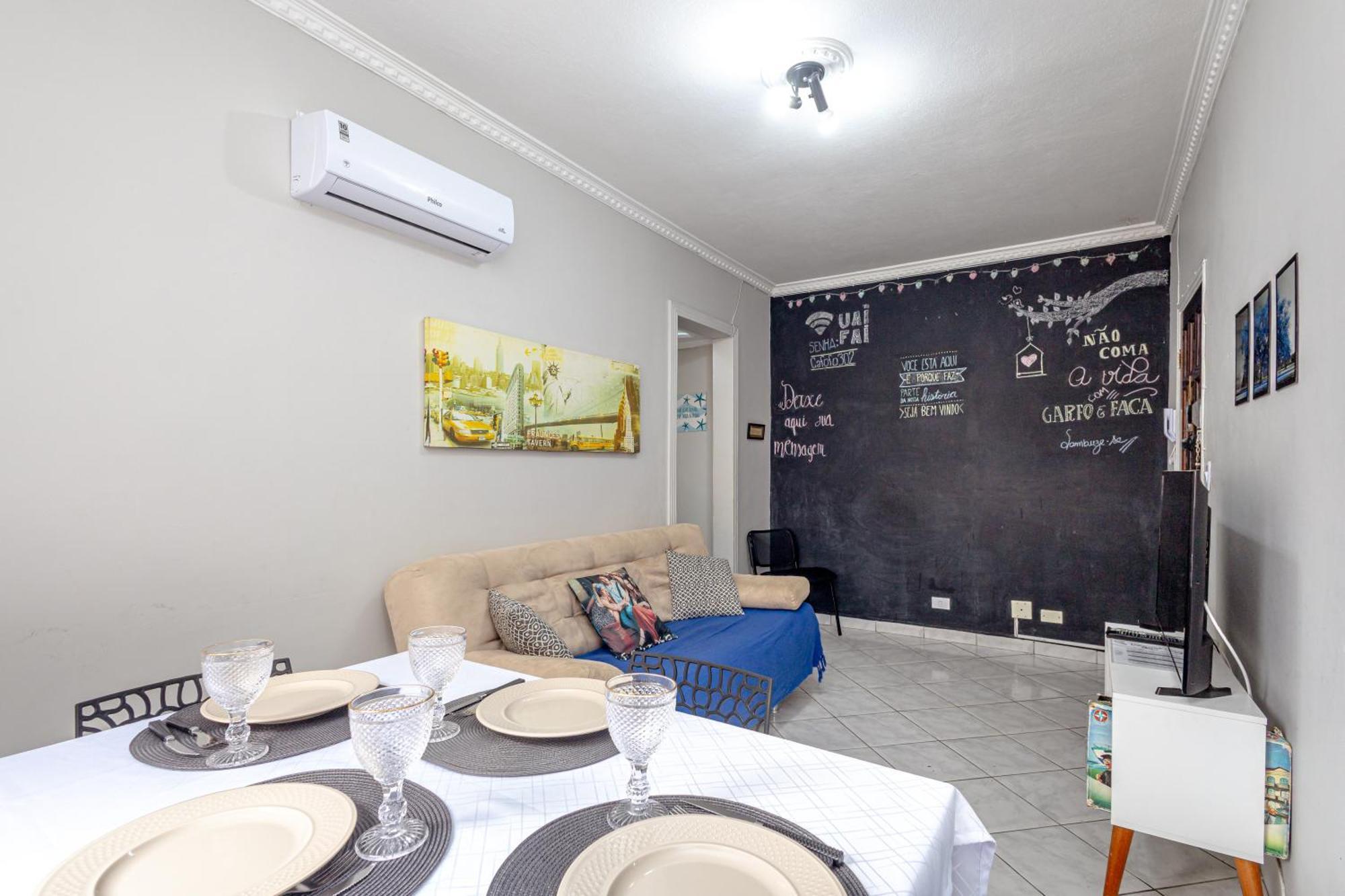 Apartment Ape Na Tupi Com Ar Condicionado Nos Quartos E Sala, Garagem E A 100m Da